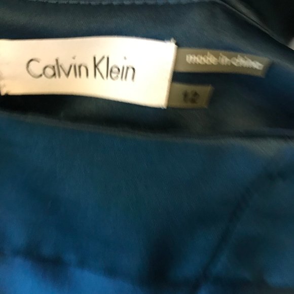 Floor-Length Teal Calvin Klein Dress - Picture 6 of 6